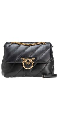 PINKO Umhängetasche mit breiter Schrägsteppung schwarz