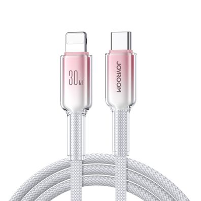 Joyroom S-A42 Crystal-Clear Series USB-C auf Lightning Kabel 30W 1,2m – Weiß