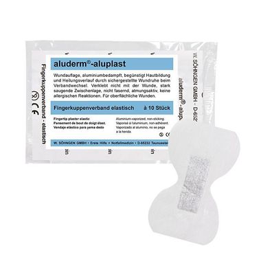 Söhngen 1009184 aluderm®-aluplast Fingerkuppenverband - elastisch, 4,3 x 7,2 cm, 10 S