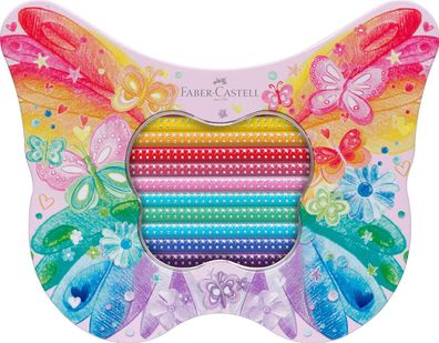 FABER Castell 201971 Geschenkset Sparkle - 20 Farben sortiert, Metalletui Schmetterli
