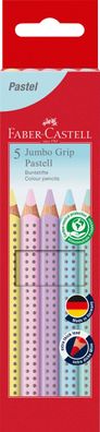 FABER Castell 110991 Buntstift Jumbo GRIP 5 Farben Pastell sortiert