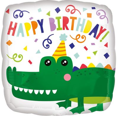 AMSCAN 4130901 Folienballon Happy Birthday Kroko
