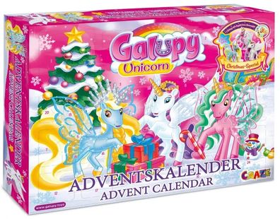 Craze Unicorn Galupy Adventskalender Christmas Special mit 2 + 1 Spielfiguren