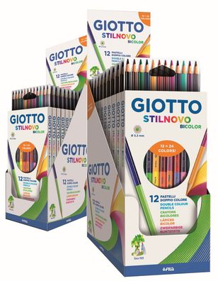 GIOTTO F25690000 Farbstifte Stilnovo Bicolor - 12er Kartonetui