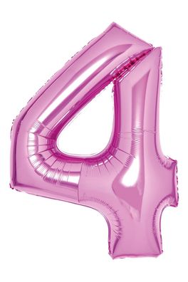 AMSCAN 9914044 Folienballon XL Zahl 4 - 63 cm, pink