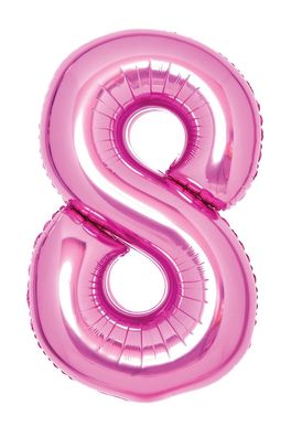 AMSCAN 9914048 Folienballon XL Zahl 8 - 63 cm, pink