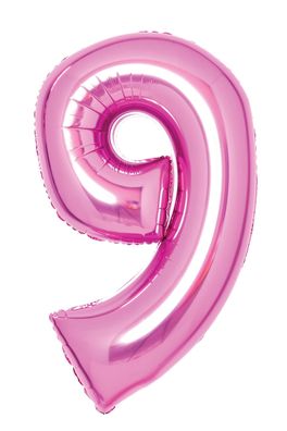 AMSCAN 9914049 Folienballon XL Zahl 9 - 63 cm, pink