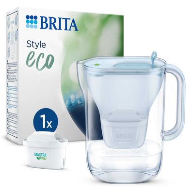 BRITA® 086213 Wasserfilter-Kanne Style eco - gletscherblau, inkl. MX PRO