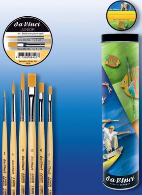 DA VINCI VA-5406 0 Junior Synthetics Schulpinsel-Set - 6 Stück, sortiert