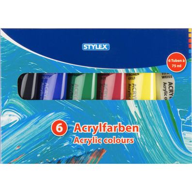STYLEX Toppoint 28653 6 STYLEX Toppoint Acrylfarben farbsortiert 6 x 75,0 ml