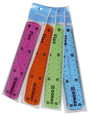 12x DONAU 5410100-99 Lineal transparent 15 cm sortiert
