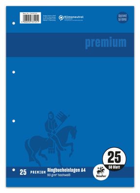 10x Staufen® 734033125 Ringbucheinlage Premium LIN 25 - A4, 90 g/qm, 50 Blatt