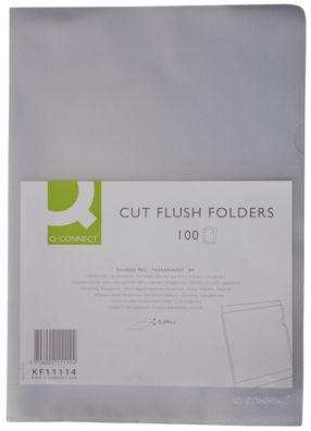 Q-Connect® KF11114 Sichthülle - A4, 90 mym, genarbt, transparent, 100 Stück