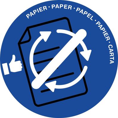 Cep 1009340141 Papierkorb Deckel - Ø 380 mm, blau für Papier