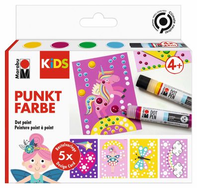 Marabu 0311000000103 Kreativmarkerset 3D Dot Pen Kids Einhorn - 9-teilig