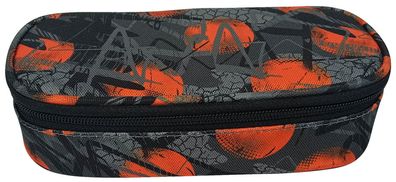 DONAU 6777100-87 Schüleretui Motiv orange/schwarz - oval klein, 21 x 5,5 x 10,5 cm, 1