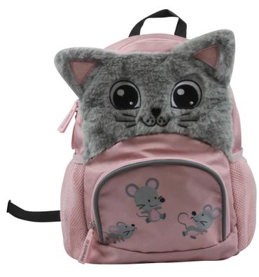 DONAU 7290842-94 Kinderrucksack Katze Plüsch - 22 x 32 x 11 cm