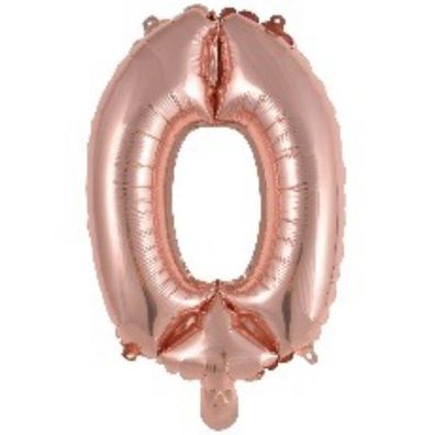 amscan® 9909698 Folienballon Mini Zahl 0 - 35 cm, rose