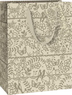 Stewo 2544 5339 80 Geschenktragetasche Hochzeit Anouk - 23 x 30 x 13 cm, Zuckerrohrpa