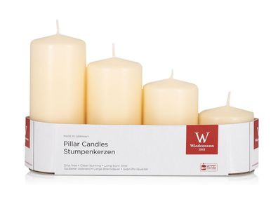 Wiedemann 218160.073 Stumpenkerze - 4er Stufenset, bisquit