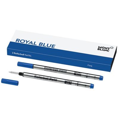 2x Montblanc® 128232 Tintenrollermine - F, royal blue