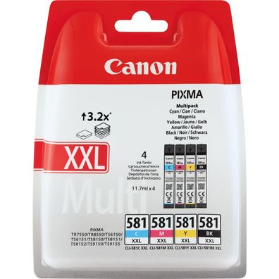 Canon 1998C007 Canon CLI-581XXL BK/C/M/Y schwarz, cyan, magenta, gelb Druckerpatrone