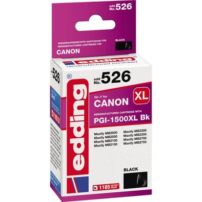 edding 18-526 edding EDD-526 schwarz Druckerpatrone kompatibel zu Canon PGI-1500 XL