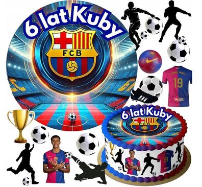 FC Barcelona Essbar FCB Zuckermasse Tortenbild Tortenaufleger + 4 Muffin f01