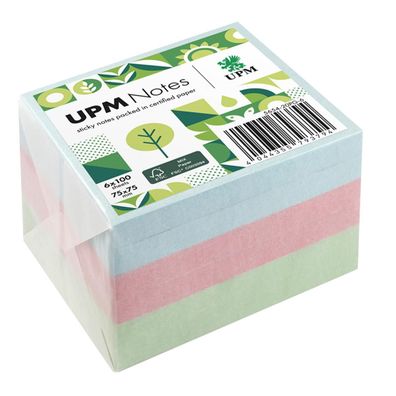UPM Notes Haftnotiz 5654-20PG-6 Pastell 75x75mm 100Bl. sort. 6St