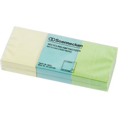 Soennecken Haftnotiz oeco 5833 RC 50x40mm 100Bl. sort. 6St