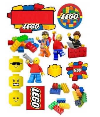 Lego Essbar Bausteine Bauen Tortenaufleger Torte Geburstag Zuckermasse + NAME