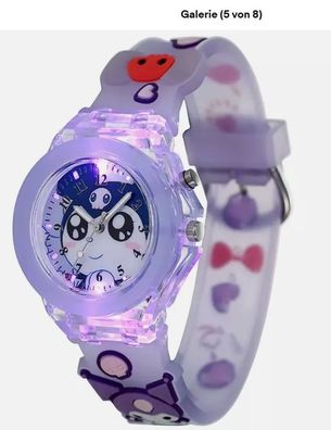 Mode Cartoon Siliko Quarzuhren mit Licht Kinder Mädchen