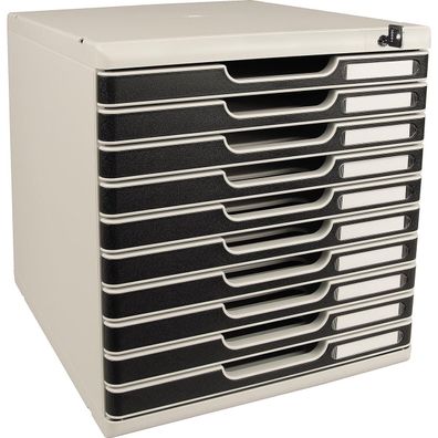 Exacompta Schubladenbox MODULO 332014D A4 10Schübe sw + Schloss