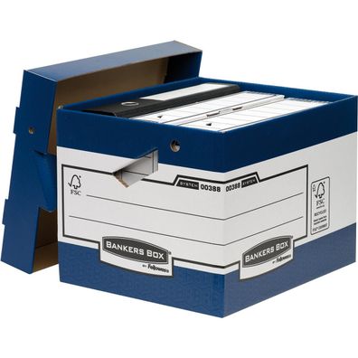 10x Bankers Box Archivbox Ergo Box Heavy Duty 0038801 blau
