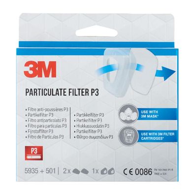 3M Partikelfilter FFP3 5935PRO2 2Paar + 1Paar Halter