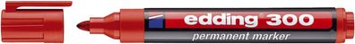 10x Edding 300002 300 Permanentmarker - nachfüllbar, 1,5 - 3 mm, rot