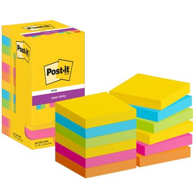 Post-it Haftnotiz Super Sticky 654-12SS-CARN 76x76mm 90Bl 12St
