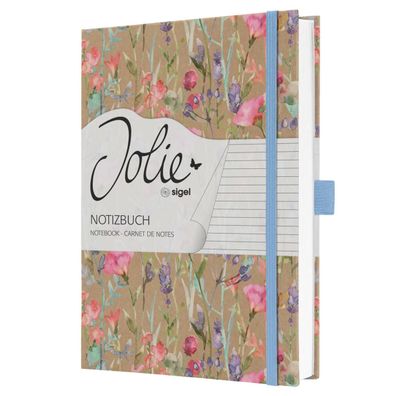 SIGEL JN853 Notizbuch JOLIE Pure Wildflowers A5 liniert, braun/pink/blau/lila Hardcov