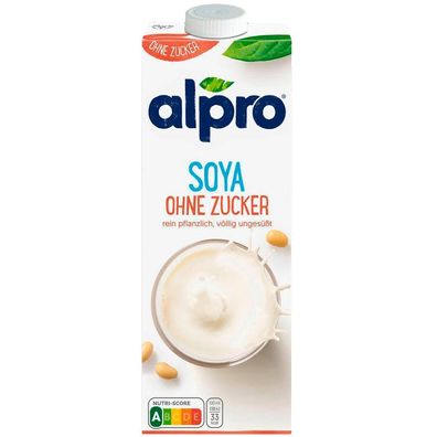 alpro® 2763558004 ohne Zucker Sojadrink 8 x 1,0 l