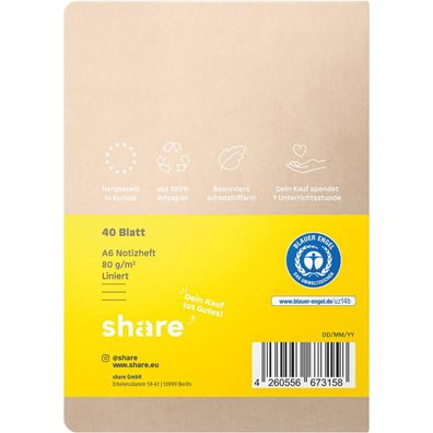 share Notizheft 4-0015005 A6 lin ge