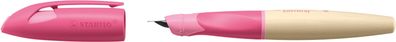 Stabilo 5014/26-41 Schulfüller EASYbirdy® Timber - Rechtshänder Feder A, pink/holzfar
