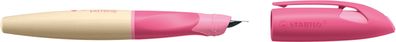 Stabilo 5013/26-41 Schulfüller EASYbirdy® Timber - Linkshänder Feder A, pink/holzfarb