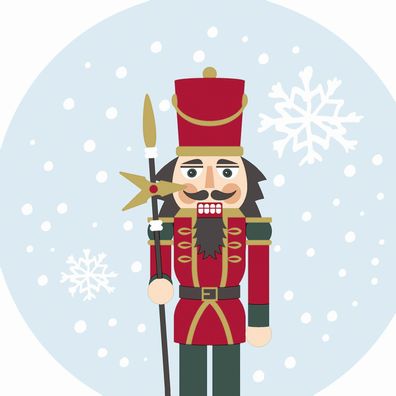 PAPER+DESIGN 199448 Weihnachts Lunchservietten Nussknacker gestanzt - 33 x 33 cm, 12