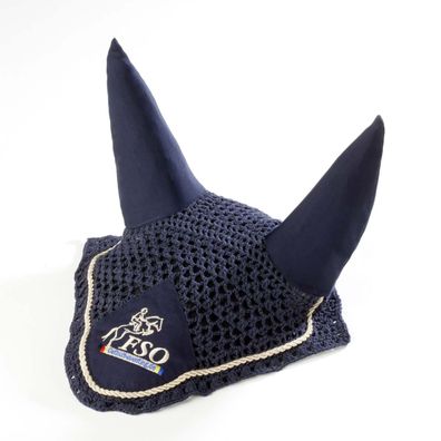 USG FSO-Fliegenhaube - marine/champagner - Größe: Warmblut