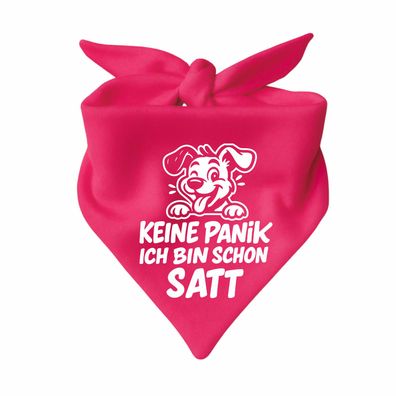 Dreieck Hundehalstuch bedruckt mit Keine Panik ich bin schon satt