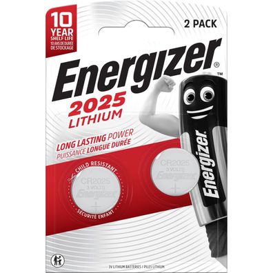Energizer Knopfzelle CR2025 155mAh 3V 2St