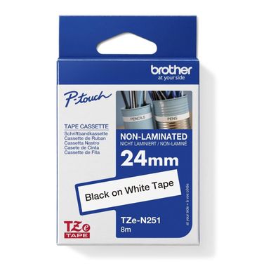 Brother Schriftband TZeN251 24mmx8m schwarz auf weiß