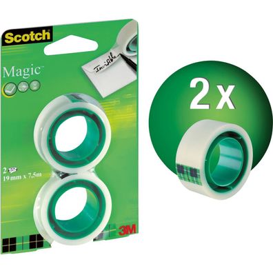 Scotch Klebeband Magic 8-1975R2 19mmx75m tr 2St