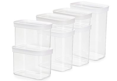 emsa 3110601051 Trockenvorratsdose OPTIMA, 7er Set, transparent-weiß