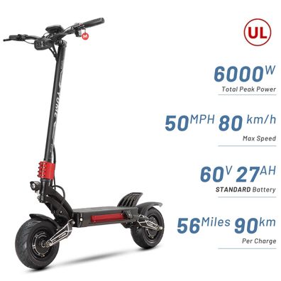 YUME Raptor(NO ABE) Faltbarer E-Scooter 3000W*2 Motor 60V27Ah 11 Zoll Straßenreifen